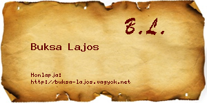 Buksa Lajos névjegykártya